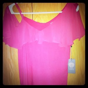 Vince Camuto Summer Oasis Cold Shoulder Ruffle Top